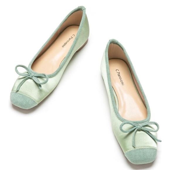 C. Paravano Women's Ballet Flats Shoes Size EU 41 /US 10.5 Light Green Brand New - Picture 1 of 5